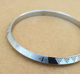 Silver Plated Kara Laser Engraved Khanda kada Sikh Singh Kaur Khalsa Bangle R11