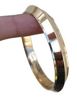 Brass Edge Kara Sikh Singh Kaur Khalsa Gold Look Bangle Collar Kada Bracelet Z11