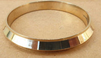 Brass Edge Kara Sikh Singh Kaur Khalsa Gold Look Bangle Collar Kada Bracelet Z11