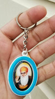 Sikh Punjabi Oval Guru Nanak Guru Gobind Singh Kaur Khalsa Key Chain Key Ring
