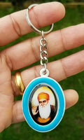 Sikh Punjabi Oval Guru Nanak Guru Gobind Singh Kaur Khalsa Key Chain Key Ring