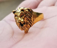 Punjabi Sikh Lion Brass Ring Golden Sharukh Khan Movie Jawan Evil Eye Protection