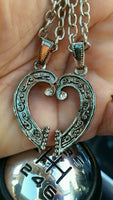 Silver plated two heart lovers talisman amulet pendant car rear mirror hanging