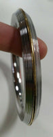 Stunning stainless steel chunky lines brass edge sikh singh khalsa kara kada d6