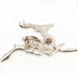 Stunning diamonte rose gold plated christmas running deer brooch cake pin b17