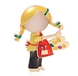 Paint girl decor brooch celebrity vintage look gold plated design pin broach k15
