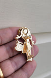 Paint girl decor brooch celebrity vintage look gold plated design pin broach k15