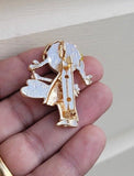 Paint girl decor brooch celebrity vintage look gold plated design pin broach k15