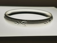 Silver plated laser engraved khandas sikh singh kaur khalsa kara bangle kada u2