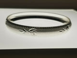Silver plated laser engraved khandas sikh singh kaur khalsa kara bangle kada u2