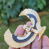Egyptian Fairy Angel Brooch Gold Plated Vintage Look Royal Pin K23 Egypt Broach Unisex design
