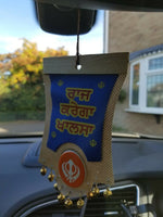 Singh kaur sikh punjabi gurbani khalsa khanda ek onkar car rear mirror hanger ab