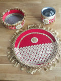 Hindu fast worship karva chauth vrat thali set special pooja karwa vrata katha a