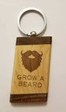 Sikh punjabi wooden grow a beard singh kaur khalsa key chain key ring gift