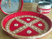 Hindu fast worship karva chauth vrat thali set special pooja karwa vrata katha b