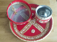 Hindu fast worship karva chauth vrat thali set special pooja karwa vrata katha b