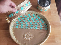 Hindu fast worship karva chauth vrat thali set special pooja karwa vrata katha e