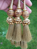 Indian punjabi pranda mehndi jagoo mirror bridal patiala paranda hair braid gg14