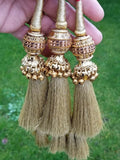 Indian punjabi pranda mehndi jagoo mirror bridal patiala paranda hair braid gg14