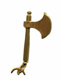 Sikh punjabi brass axe pendant in golden chain singh khalsa kaur locket d12