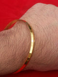Gold Plated Kara Sikh Kada 24K Gold Look Bangle Singh Kaur Unisex Bracelet J11R One Edge Karha