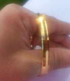 Gold Plated Kara Sikh Kada 24K Gold Look Bangle Singh Kaur Unisex Bracelet J11R One Edge Karha