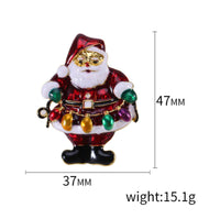 Santa Claus XMas Brooch Vintage look Gold plated broach Celebrity Queen pin i24
