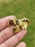 Flying Eagle Brooch Gold or Silver Plated Vintage Look Royal Bird Pin Broach K18K Unisex Celebrity design