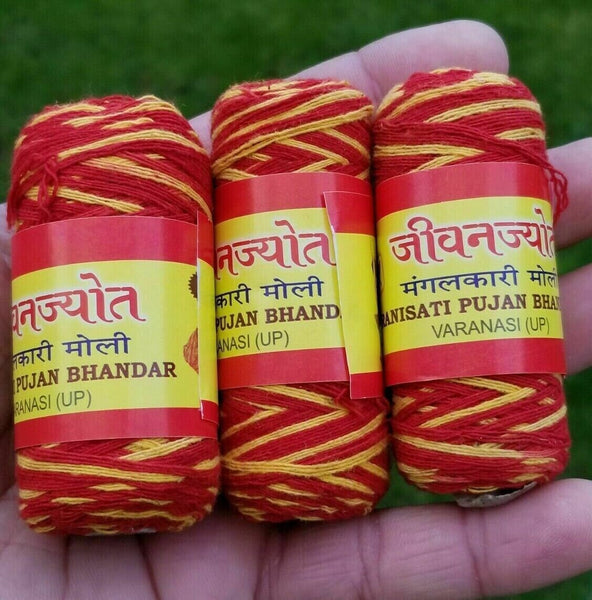 3x mauli thread pack mouli good luck dhaga wedding kalawa sacred hindu religious