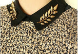 Silver or gold plated leaf pin celebrity shirt collar brooch designer broach b18