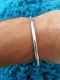 Stunning silver affect round smooth plain sikh khalsa kara bracelet bangle os1