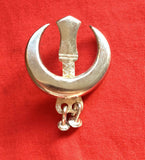 Stunning hand made sarbloh sikh chand tora brooch pin for singh turban patka