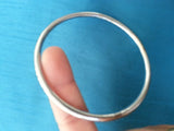 Stunning silver affect round smooth plain sikh khalsa kara bracelet bangle os1