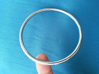 Stunning silver affect round smooth plain sikh khalsa kara bracelet bangle os1