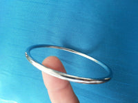 Stunning silver affect round smooth plain sikh khalsa kara bracelet bangle os1