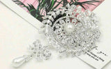 Stunning vintage look silver plated king royal celebrity brooch broach pin b49u