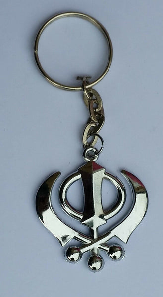 Sikh Khanda Key Ring Religious Icon Stainless Steel Punjabi Singh Key Chain New