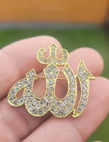 Allah Word Brooch Stunning rhinestones gold plated Muslim Islamic Islam pin iii