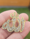 Allah Word Brooch Stunning rhinestones gold plated Muslim Islamic Islam pin iii