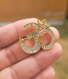 Stunning Diamonte Gold Plated OM Hindu Religious Brooch Broach Cake Pin Gift