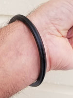 Black Sarbloh Iron Kada One Edge Smooth SikhSsingh kaur khalsa Kara Bangle L7