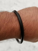 Black Sarbloh Iron Kada One Edge Smooth SikhSsingh kaur khalsa Kara Bangle L7