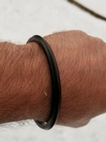 Black Sarbloh Iron Kada One Edge Smooth SikhSsingh kaur khalsa Kara Bangle L7