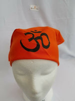 Sikh hindu punjabi india orange om  bandana head wrap gear rumal handkerchief