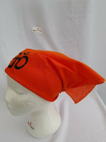 Sikh hindu punjabi india orange om  bandana head wrap gear rumal handkerchief