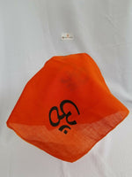 Sikh hindu punjabi india orange om  bandana head wrap gear rumal handkerchief