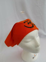 Sikh hindu punjabi india orange om  bandana head wrap gear rumal handkerchief