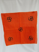 Sikh hindu punjabi india orange om  bandana head wrap gear rumal handkerchief