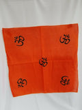 Orange Black OM Rumal Head Wrap Bandana Punjabi Cotton Cover Hindu Temple UK New