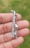 Saxophone brooch vintage look queen music broach gold silver plated pin k38 new